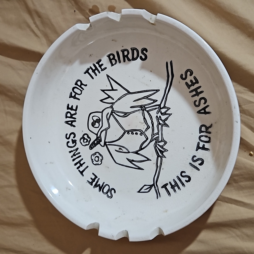 VRARE 60's BIRD Ashtray "Some Things are for the Birds...This is for ashes."